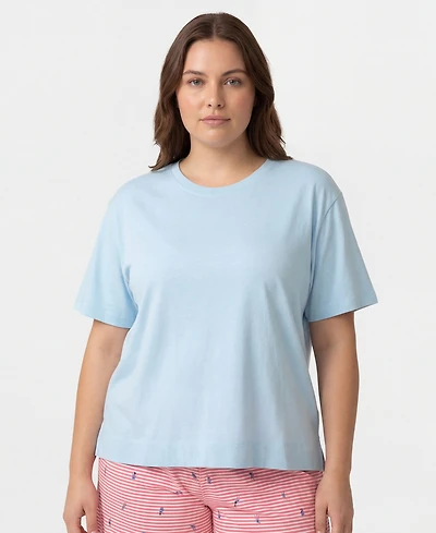 Hue Plus Short-Sleeve Candied Boxy Sleep T-Shirt