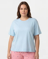 Hue Plus Short-Sleeve Candied Boxy Sleep T-Shirt