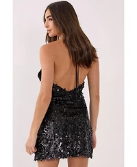 Nasty Gal Women's Disc Tassel Halter Mini Dress