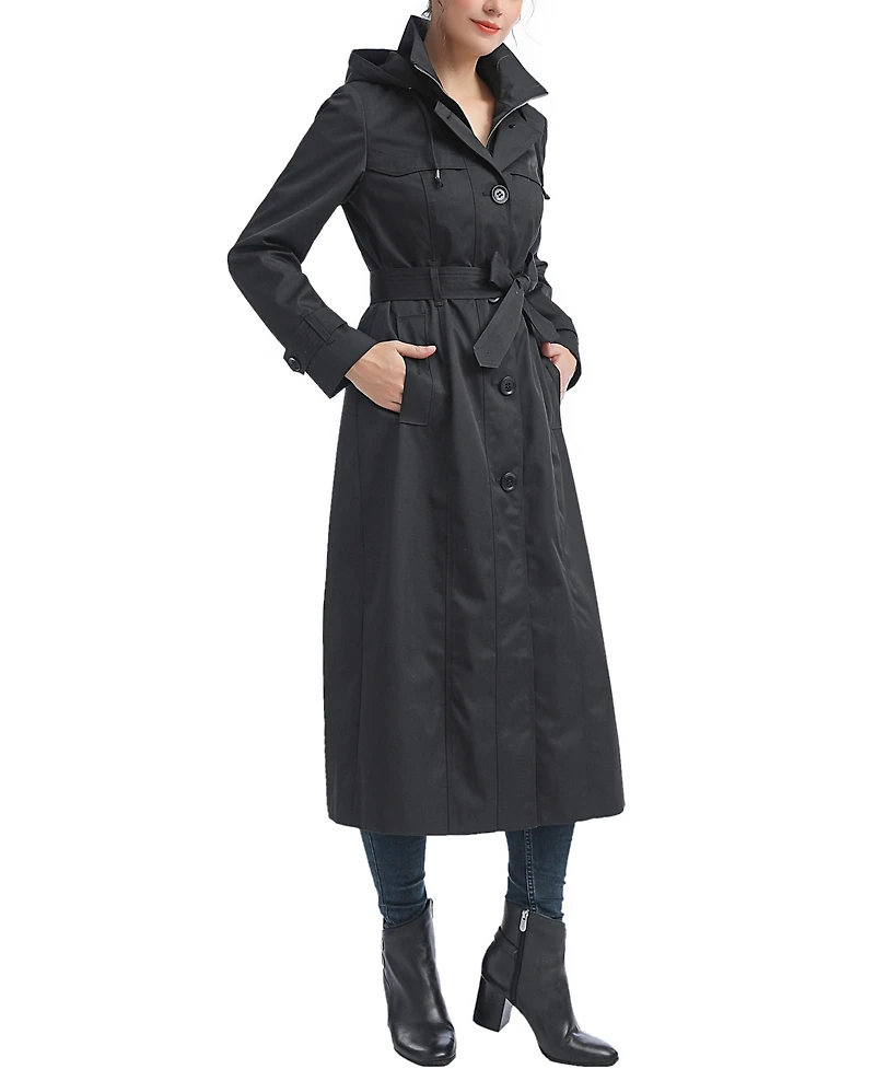 kimi + kai Women's Aine Hooded Long Rain Coat