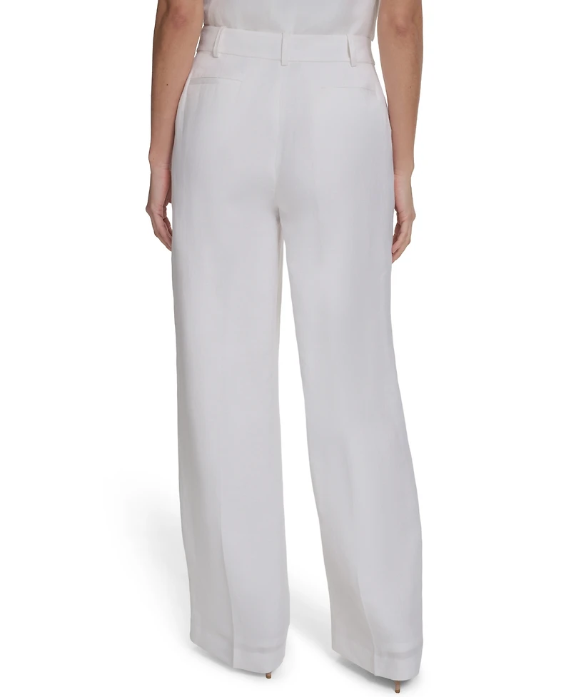 Calvin Klein Women's Wide-Leg Mid-Rise Pants