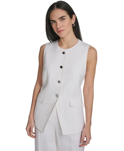 Calvin Klein Women's Button-Front Vest Jacket