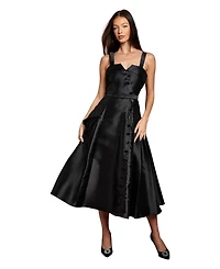 Coast Women's Lisa Twill Volume Belted Midi Dress