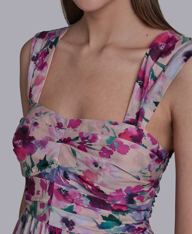 Halston Women's Square Neck Midi Dress