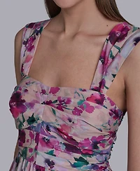 Halston Women's Square Neck Midi Dress