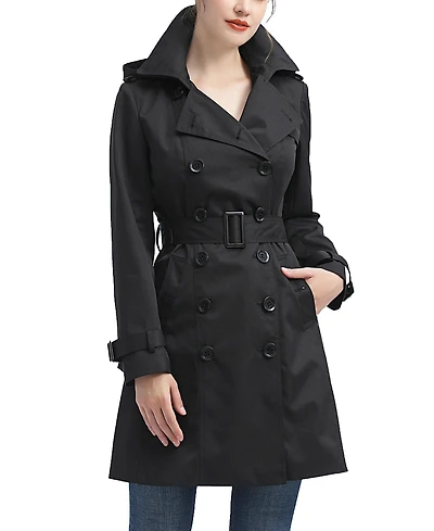 kimi + kai Women's Classic Hooded Trench Coat