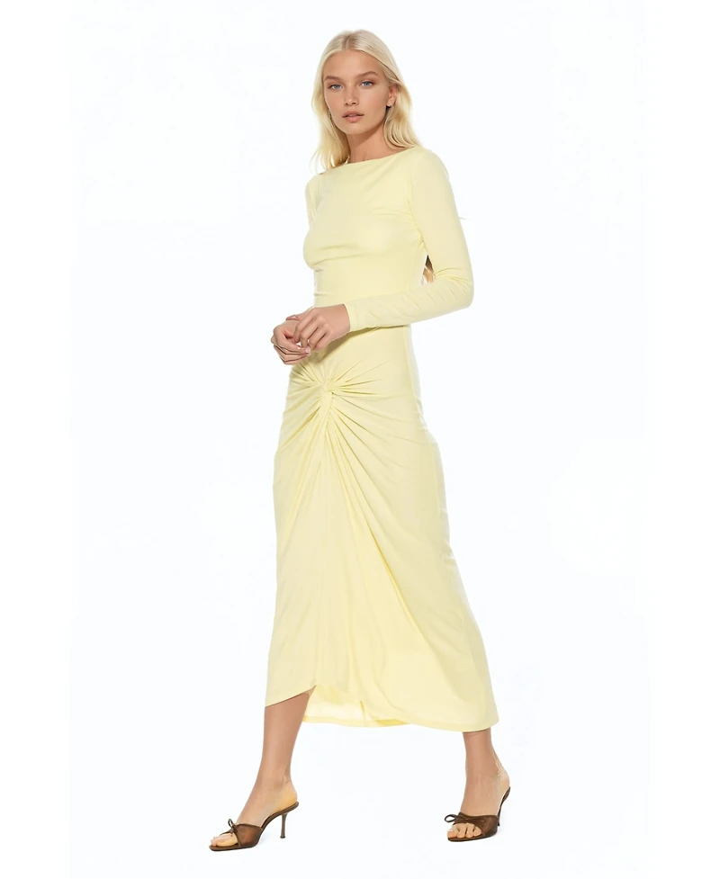 Alexia Admor Women's Revel Long Sleeve Draped Skirt Maxi Dress
