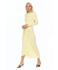 Alexia Admor Women's Revel Long Sleeve Draped Skirt Maxi Dress