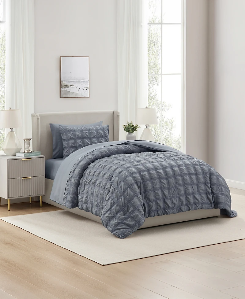 Nestl Luxury Soft Seersucker Design 5-Pc. Comforter Set, Twin/Twin Xl