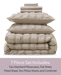Nestl Luxury Soft Seersucker Design 7-Pc. Comforter Set