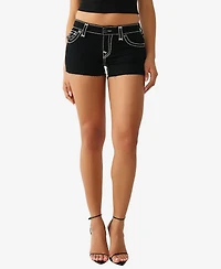 True Religion Women's Joey Low-Rise Super T Flap Shorts