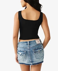 True Religion Women's Crystal Printed Rib Tank Top