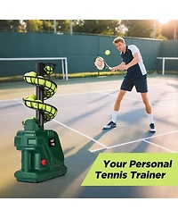 Furlihong Portable Tennis Ball Machine with 5 Adjustable Angles and 4 Serve Intervals Delivering Up to 30 Mph for All Skill Levels