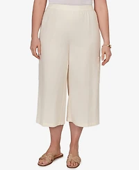 Ruby Rd. Plus Gauze Eyelet Cargo Pull-On Capri Pants