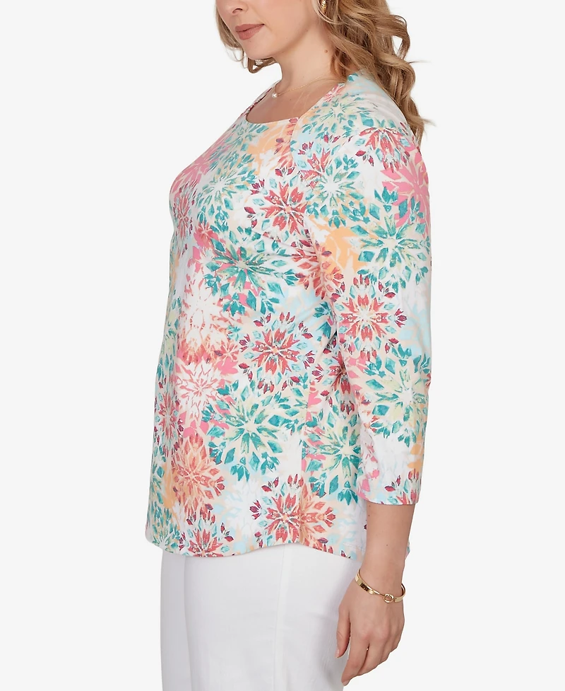 Ruby Rd. Plus Floral Medallion Knit Top