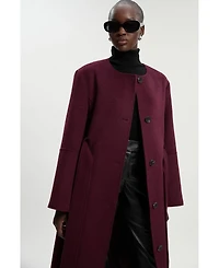 Karen Millen Women's Wool Single Breasted Belted Maxi Coat