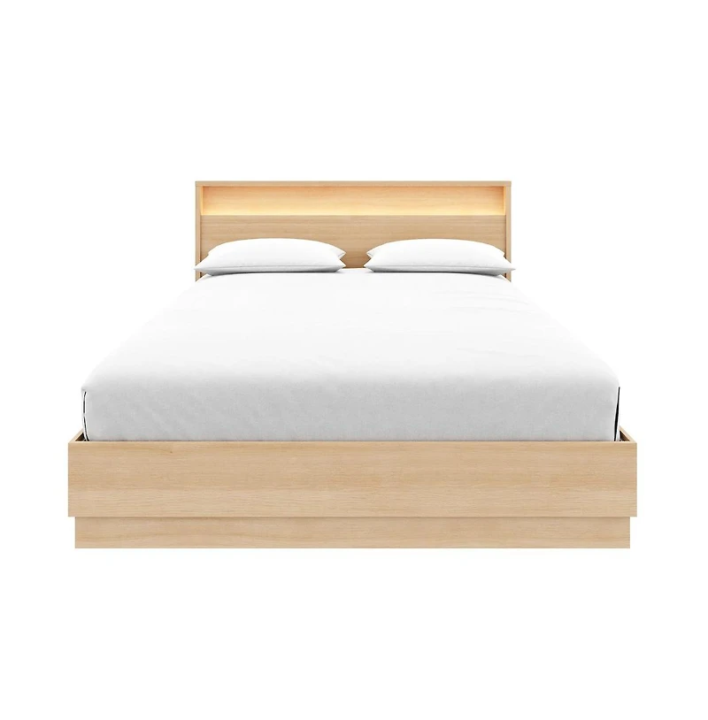 Nexera Harlow Slatted Bedframe and Headboard with Integrated Light