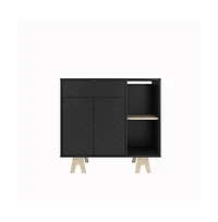 Nexera Sideboard Storage Unit With Accent Door And Double Shelf