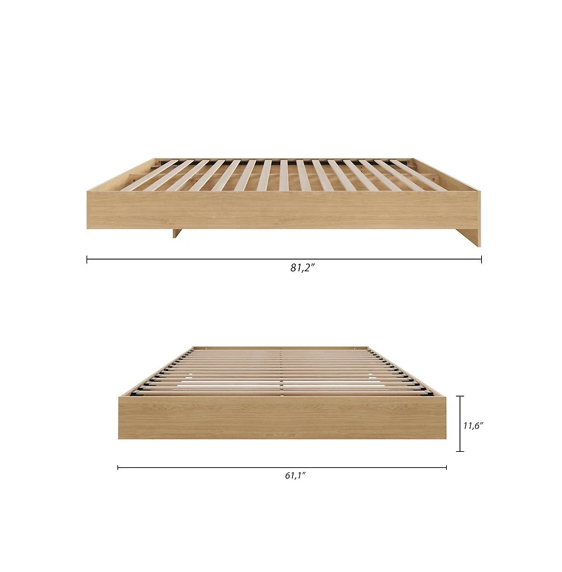 Nexera Platform Bed Frame, Queen, Maple