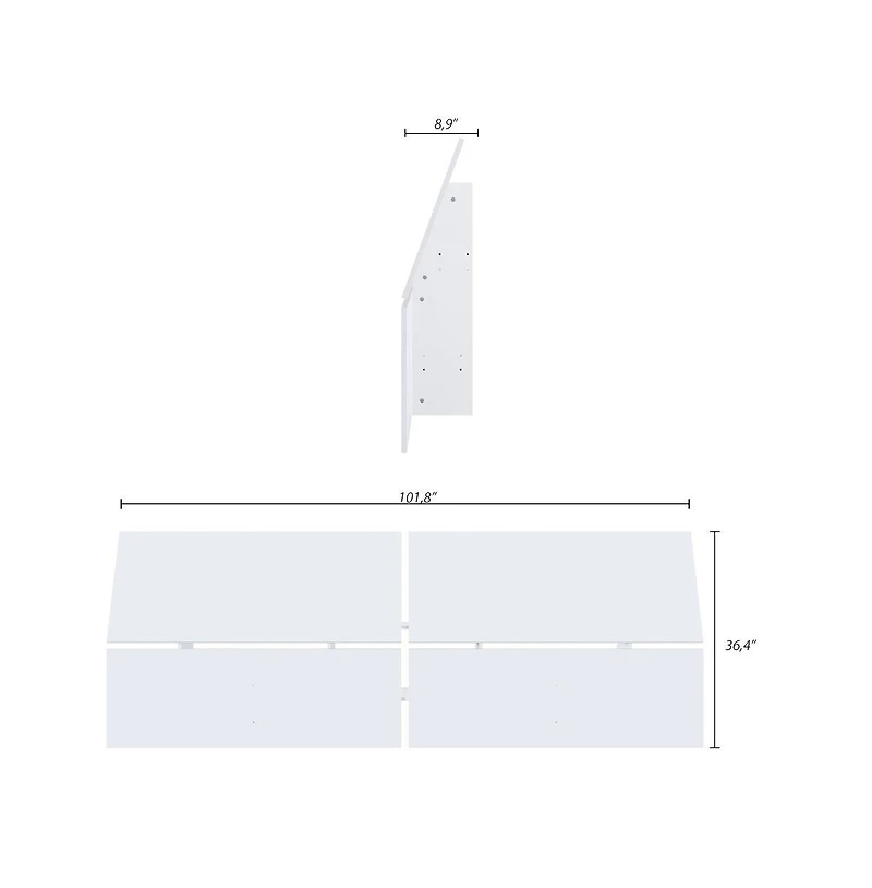 Nexera Panoramic Headboard, Queen, White