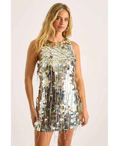 Nasty Gal Women's Disc Tassel High Neck Mini Dress