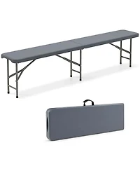6 ft Plastic Folding Bench with 1320 Lbs Capacity Handle & Lock For Outdoor Picnic