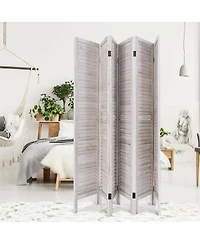 Costway 67'' High 6 Panel Room Divider Furniture Classic Venetian Wooden Slat Home