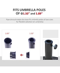 Outsunny 17" Round Decorative Resin Rose Umbrella Pole Holder w/ Finish