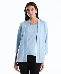 Rafaella Petite Ottoman Knit Cardigan Sweater