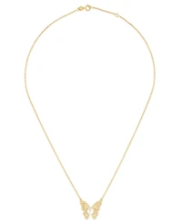 Macy's Cultured Freshwater Pearl (6mm) Butterfly Necklace in 14k Gold Over Sterling Silver