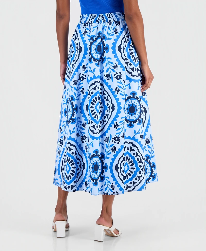 T Tahari Women's Printed Pull-On Midi Skirt