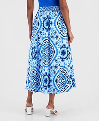 T Tahari Women's Printed Pull-On Midi Skirt