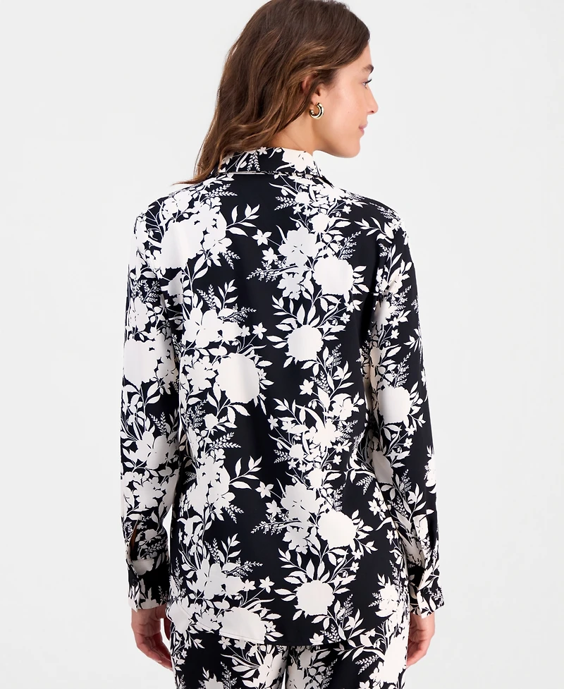 Bar Iii Women's Floral-Print Button-Front Shirt, Macy's Exclusive