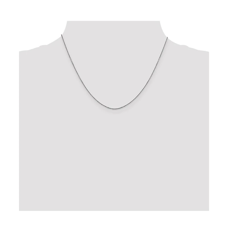 Curata Jewelry Solid 18k White Gold Italian Polished Cable Chain Necklace