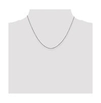 Curata Jewelry Solid 18k White Gold Italian Polished Cable Chain Necklace