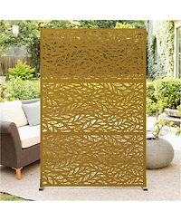 gaomon Outdoor Privacy Screen, 72"x47", Metal Freestanding Patio Divider for Garden, Deck & Balcony