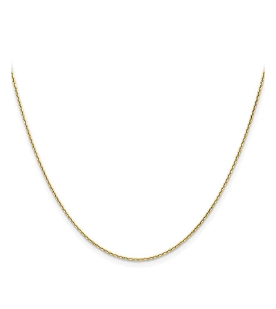 Curata Jewelry Solid 18k Yellow Gold Italian Sparkle-Cut 1.1mm Cable Chain Necklace 16 -24 Inches Chain Necklace