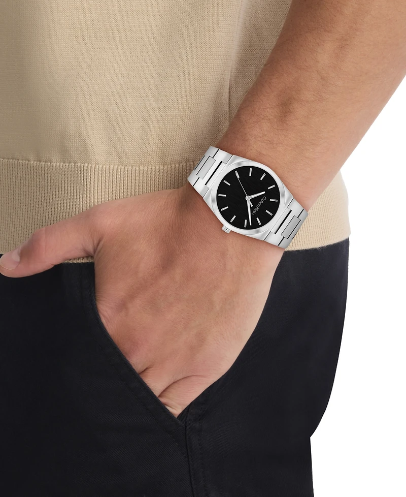 Calvin Klein Men's Ck Empower Silver Tone Stainless Steel Bracelet Watch, 40mm