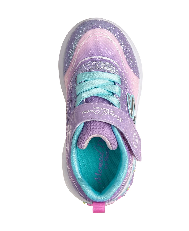 Skechers Toddler Girls' My Dreamers - Lil Mermaid Light-Up Fastening Strap Casual Sneakers from Finish Line