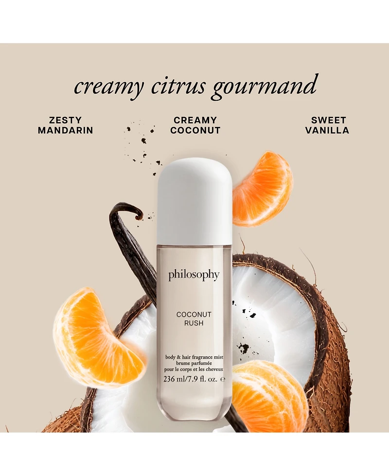 philosophy Coconut Rush Body and Hair Perfume Mist, 3.3 oz.