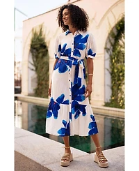 Yumi Women's Scattered Floral Shirt Dress