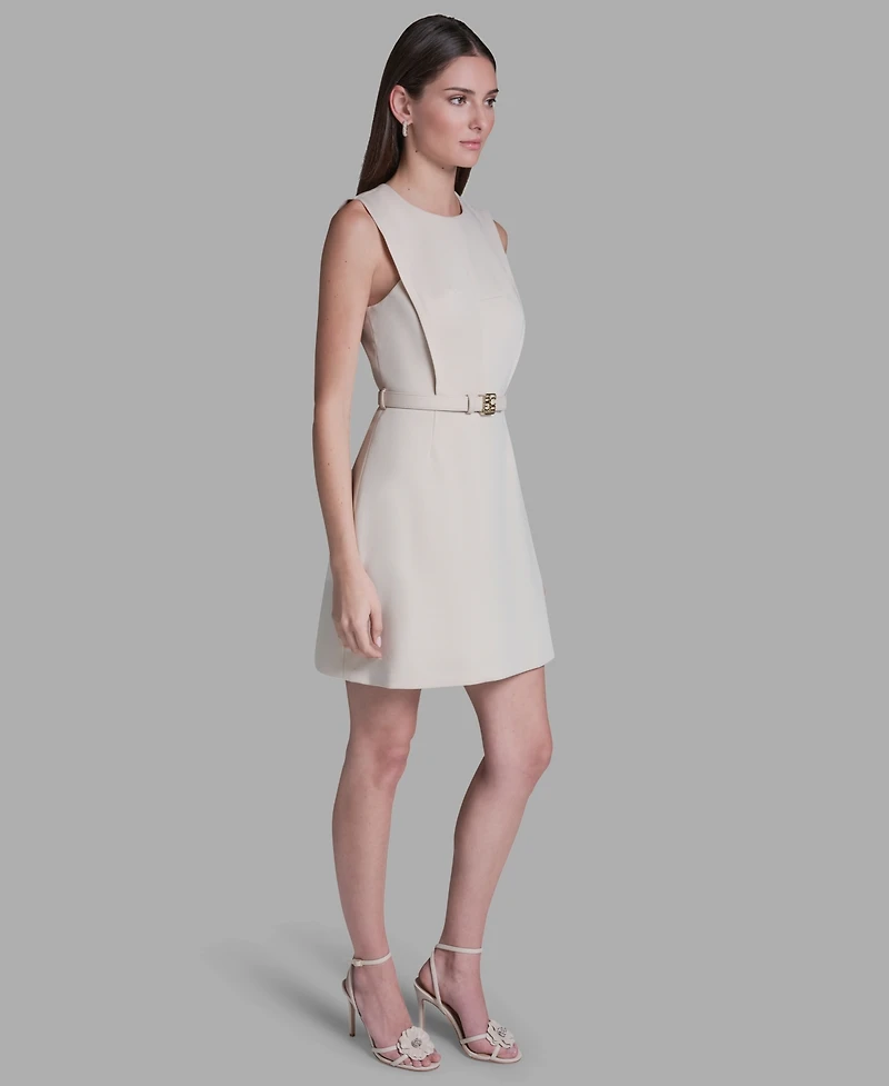 Bcbg Women's Sleeveless Jacquard Belted Mini Dress