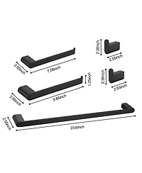 Rainsken 5- Piece Bathroom Accessories Set, Stainless Steel Bathroom Hardware Set, Bath Towel Bar