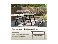 Slickblue Outdoor 3-Seat Bench with 800 lbs Bearing Capacity