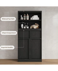 gaomon Tall Freestanding Bathroom Cabinet, 51" H, Doors & 2 Drawers, Organizer for Bathroom, Living Room, Kitchen & Pantry