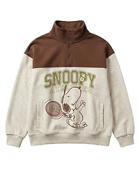 Kate Mack Girls' 7-16 Snoopy Quarter-Zip Sweatshirt