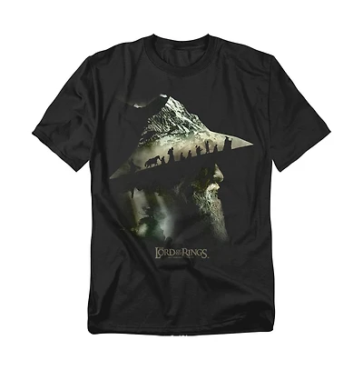 Lord Of The Rings Men's Gandalf Fellowship Mountains T-Shirt