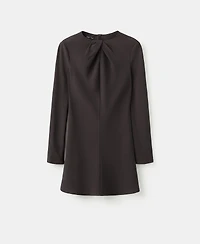 Mango Women's Draped Neck Long-Sleeved Dress