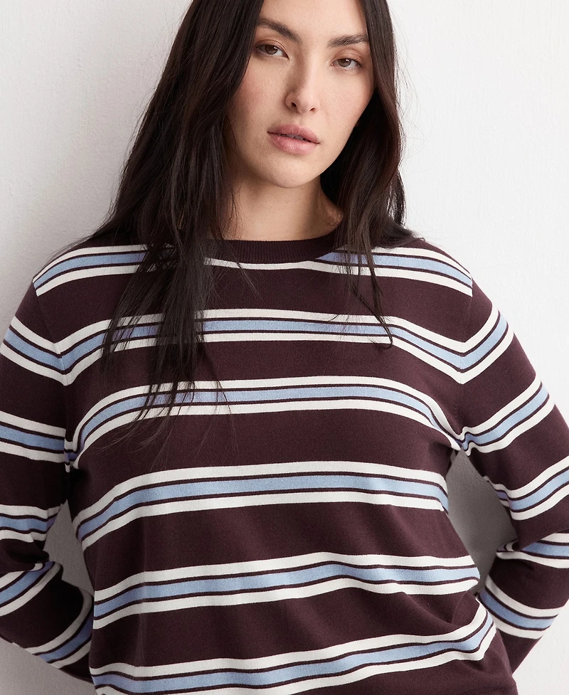 Mango Women's Fine Knit Striped Sweater