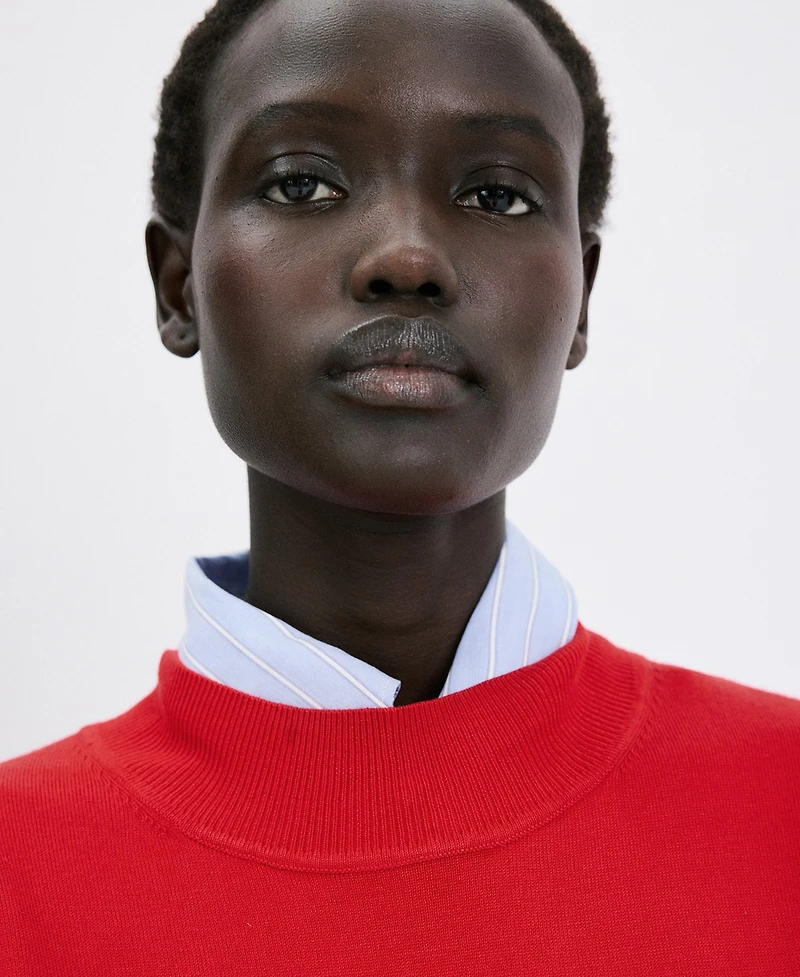 Mango Women's Perkins-Neck Knitted Dress